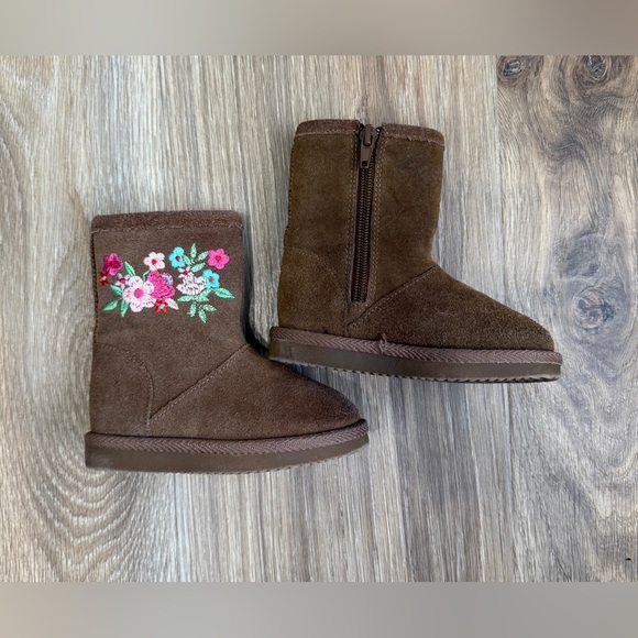 Tucker + Tate Leather Embroidered Shearling Like Boots Girls Size 6 LNC - Picture 5 of 5